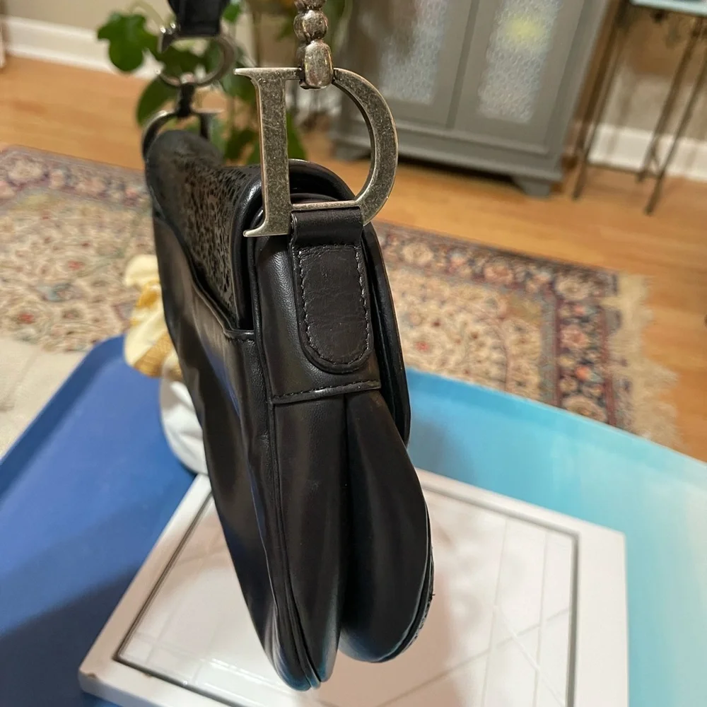 Dior Limited Edition Black Leather Saddle Bag - Picture 8 of 15